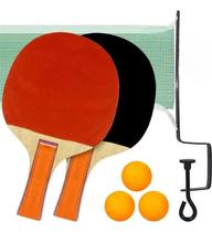 2X Kit Ping Pong Tênis De Mesa - 2 Raquetes + 3 Bolas + 1 Re