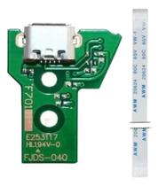 2X Kit Placa Usb Controle Ps4 Jds-040 + Cabo Flat 12 Vias