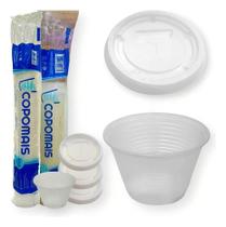 2X Kit Pote Descartável Transparente 100Ml + Tampa 100T 100U 2X Kit Pote Descartável Transparente 100Ml + Tampa 100T 100U