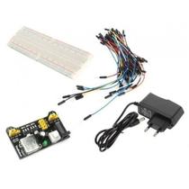 2X Kit Protoboard Com Fonte + Jumper 65 Peças + Fonte 12V 1A 2X Kit Protoboard Com Fonte + Jumper 65 Peças + Fonte 12V 1A