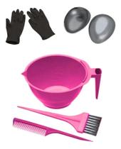 2X Kit Rosa Aplicador De Químicas Cumbuca Pincel Pente E Luv 2X Kit Rosa Aplicador De Químicas Cumbuca Pincel Pente E Luv