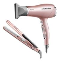 2X Kit Secador E Chapinha Profissional Mondial Chapa Prancha