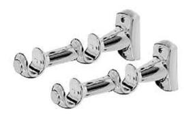 2X Kit Suporte Cortina Duplo Para Varão 19/28Mm Cromado 2 Un