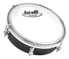 2X Kit Torelli Tamborim Corpo Preto Pele Leitosa Tt404+Baque