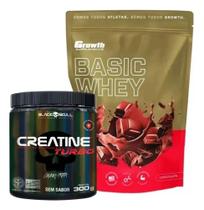 2X Kit Whey 1Kg Creatina 300G Growth E Black Skull