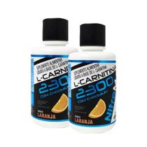 2x l-carnitina 2300 com chromium 480ml sabor laranja