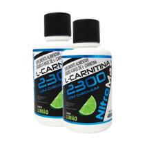 2x l-carnitina 2300 com chromium 480ml sabor limão - NITROMAX