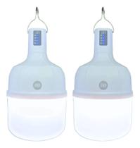 2X Lâmpada Barraca Camping Pesca Led Potente Recarregável 2