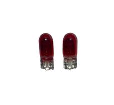 2X Lampada Filamento Vidro T10 12V W5W W2.1X9.5D Vermelho