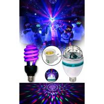 2x Lâmpada Globo LED Color Giratório Festa RGB 3W E27