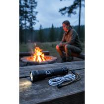 2x Lanterna Tática LED Recarregável Zoom 800lm Alcance 500m 2x Lanterna Tática LED Recarregável Zoom 800lm Alcance 500m