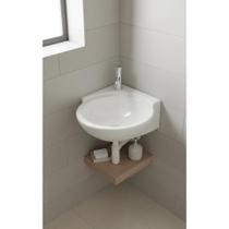 2x Lavatório Canto Suspenso Branco Elegante - Banheiro Moder 2x Lavatório Canto Suspenso Branco Elegante - Banheiro Moder