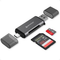 2X Leitor De Cartão De Memória Sd E Micro Sd Para Usb-C E Us