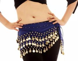 2X Lenço Para Dança Do Ventre Com Moedas De Quadril Cigana 2X Lenço Para Dança Do Ventre Com Moedas De Quadril Cigana