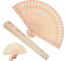 2X Leques De Madeira - Casamentos Lembrancinhas 10 Peças Cor