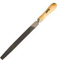 2X Lima Chata Bastarda 4 Polegadas 100 Mm Cabo De Madeira