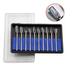 2X Lima E Fresa Rotativa Metal Duro Tungstênio Dremel 10 Peç