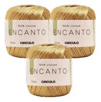 2X Linha Fio Encanto Dourado Kit 3 Novelos - Círculo 2X Linha Fio Encanto Dourado Kit 3 Novelos - Círculo