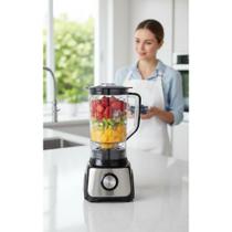 2x Liquidificador Potente 1100W Inox 3L 220V 4 Lâminas