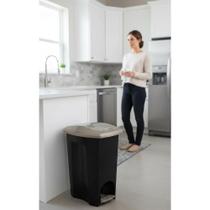 2x Lixeira 50L Pedal Inox Preta: Higiene e Estilo