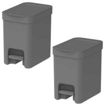 2x Lixeira Banheiro 6L OU 17cm x 26,5cm x 25,8cm com Pedal