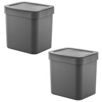 2x Lixeira de Cozinha Pequena 2,5 Litros OU Trium Cinza 2x Lixeira de Cozinha Pequena 2,5 Litros OU Trium Cinza
