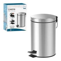2X Lixeira Em Inox Com Pedal E Balde Interno 3 Litros 11051 2X Lixeira Em Inox Com Pedal E Balde Interno 3 Litros 11051