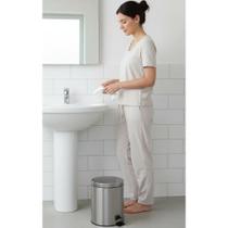 2x Lixeira Inox 5L Banheiro Cozinha Pedal Tampa Elegante