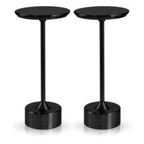 2x Luminária de Mesa Candeeiro Led Preto Sem Fio Tutto Home Recarregável Grande