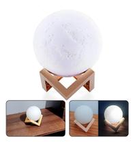 2X Luminária Lua Cheia 3D Abajur Led 11Cm Cores Luz Noturn