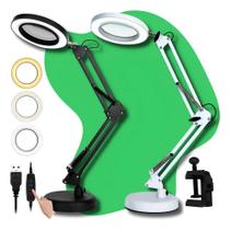 2X Luminaria Lupa Estetica Ring Light Articulada Bancada 2X Luminaria Lupa Estetica Ring Light Articulada Bancada