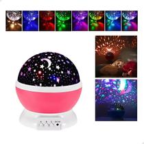 2X Luminária Projetor Led Infantil Ceu Lua E Estrelas Gira 2X Luminária Projetor Led Infantil Ceu Lua E Estrelas Gira