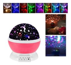2X Luminária Projetor Led Infantil Ceu Lua Estrela Giratória 2X Luminária Projetor Led Infantil Ceu Lua Estrela Giratória