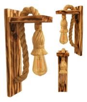 2X Luminária Rústica Corda Sisal Arandela Parede Retrô Ofert 2X Luminária Rústica Corda Sisal Arandela Parede Retrô Ofert