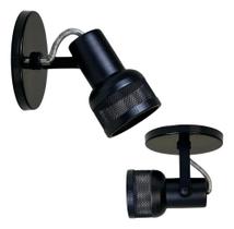 2X Luminária Spot Tela Sobrepor Direcionavel Alumínio 110/22