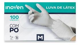 2X Luva De Látex Branca Com Pó Inoven Tamanho M 2X Luva De Látex Branca Com Pó Inoven Tamanho M