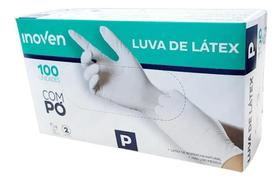 2X Luva De Látex Branca Com Pó Inoven Tamanho P