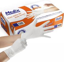 2X Luva Descartávei De Látex Com Pó Medix Cor Natural Tamanh 2X Luva Descartávei De Látex Com Pó Medix Cor Natural Tamanh