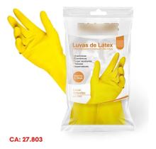 2X Luva Látex Limpeza Multiuso Resistente Amarela 1 Par Full