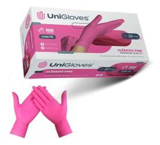 2X Luva Látex Pink Rosa Com Pó Caixa Com 100 Unid Unigloves 2X Luva Látex Pink Rosa Com Pó Caixa Com 100 Unid Unigloves