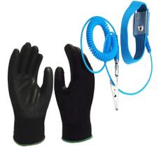 2X Luvas Esd Anti Estática Tamanho G + Pulseira Anti Estatic