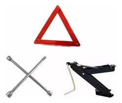 2X Macaco Joelho + Triangulo +Chave De Roda Cruz Kit Estepe 2X Macaco Joelho + Triangulo +Chave De Roda Cruz Kit Estepe