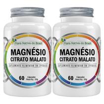 2x Magnésio Citrato Malato 60 Cápsulas 500mg - Flora nativa do Brasil 2x Magnésio Citrato Malato 60 Cápsulas 500mg - Flora nativa do Brasil