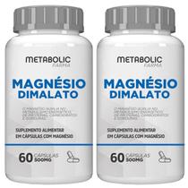 2x Magnesio Dima lato 500mg 120cáps Metabolic Farma