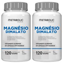 2x Magnesio Dima lato Formula importada 500mg 240cáps Metabolic Farma