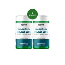 2X Magnésio Malato Dimalato 300mg Puro 60 cápsulas Energia, Foco e Disposição Ayeko