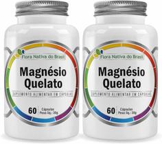 2x Magnésio Quelato (Bisglicinato de Magnésio) 60 Capsulas de 500mg Flora Nativa do Brasil 2x Magnésio Quelato (Bisglicinato de Magnésio) 60 Capsulas de 500mg Flora Nativa do Brasil