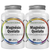 2x Magnésio Quelato Puro 500mg 120 Cápsulas Flora nativa do Brasil 2x Magnésio Quelato Puro 500mg 120 Cápsulas Flora nativa do Brasil
