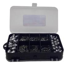 2X Maleta Anzóis Chumbo E Girador