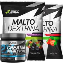 2x Maltodextrina 1kg + Creatina 150g Sabor Guaraná e Morango 2x Maltodextrina 1kg + Creatina 150g Sabor Guaraná e Morango